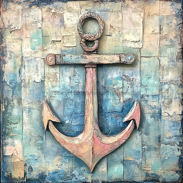 Nautical Sign, Anchor Sign, DCO-02606, Sign For Wreath, 10x10